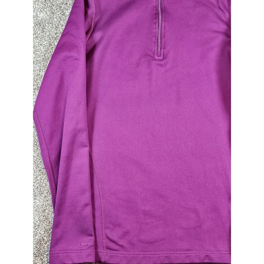 Nike Fit Dry Womens Quarter Zip Pullover Purple Running Top Size M Medium